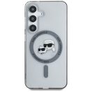 Karl Lagerfeld Button Karl & Choupette Heads Printed Logo Galaxy S25+ MagSafe hátlap tok, fekete