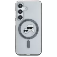   Karl Lagerfeld Button Karl & Choupette Heads Printed Logo Galaxy S25+ MagSafe hátlap tok, fekete