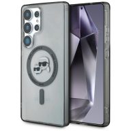   Karl Lagerfeld Button Karl & Choupette Heads Printed Logo Galaxy S25 Ultra MagSafe hátlap tok, fekete