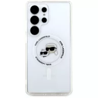  Karl Lagerfeld Button Karl & Choupette Heads Printed Logo Galaxy S25 Ultra MagSafe hátlap tok, fehér