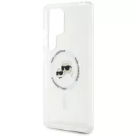   Karl Lagerfeld Button Karl & Choupette Heads Printed Logo Galaxy S25 Ultra MagSafe hátlap tok, fehér
