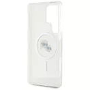 Karl Lagerfeld Button Karl & Choupette Heads Printed Logo Galaxy S25 Ultra MagSafe hátlap tok, fehér