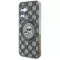   Karl Lagerfeld Button Karl & Choupette Heads On KL Pattern Galaxy S25 MagSafe hátlap tok, fekete