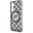 Karl Lagerfeld Button Karl & Choupette Heads On KL Pattern Galaxy S25 MagSafe hátlap tok, fekete