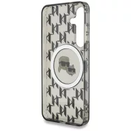   Karl Lagerfeld Button Karl & Choupette Heads On KL Pattern Galaxy S25 MagSafe hátlap tok, fekete