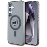   Karl Lagerfeld Button Choupette Head Printed Logo Galaxy S25 MagSafe hátlap tok, fekete