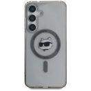 Karl Lagerfeld Button Choupette Head Printed Logo Galaxy S25 MagSafe hátlap tok, fekete