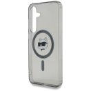 Karl Lagerfeld Button Choupette Head Printed Logo Galaxy S25 MagSafe hátlap tok, fekete