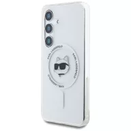   Karl Lagerfeld Button Choupette Head Printed Logo Galaxy S25 MagSafe hátlap tok, fehér