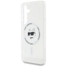 Karl Lagerfeld Button Choupette Head Printed Logo Galaxy S25 MagSafe hátlap tok, fehér