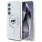 Karl Lagerfeld Button Choupette Head Printed Logo Galaxy S25+ MagSafe hátlap tok, fehér
