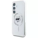 Karl Lagerfeld Button Choupette Head Printed Logo Galaxy S25+ MagSafe hátlap tok, fehér