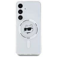   Karl Lagerfeld Button Choupette Head Printed Logo Galaxy S25+ MagSafe hátlap tok, fehér
