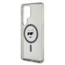 Karl Lagerfeld Button Choupette Head Printed Logo Galaxy S25 Ultra MagSafe hátlap tok, fekete