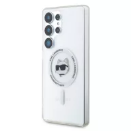   Karl Lagerfeld Button Choupette Head Printed Logo Galaxy S25 Ultra MagSafe hátlap tok, fehér