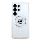 Karl Lagerfeld Button Choupette Head Printed Logo Galaxy S25 Ultra MagSafe hátlap tok, fehér