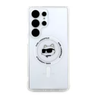   Karl Lagerfeld Button Choupette Head Printed Logo Galaxy S25 Ultra MagSafe hátlap tok, fehér