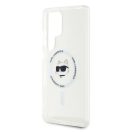 Karl Lagerfeld Button Choupette Head Printed Logo Galaxy S25 Ultra MagSafe hátlap tok, fehér