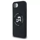 Karl Lagerfeld Liquid Silicone K&CH Heads Apple iPhone 17e / iPhone 16e MagSafe tok, fekete