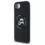   Karl Lagerfeld Liquid Silicone K&CH Heads Apple iPhone 17e / iPhone 16e MagSafe tok, fekete