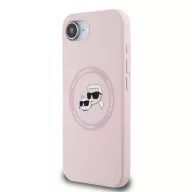   Karl Lagerfeld Liquid Silicone K&CH Heads Apple iPhone 17e / iPhone 16e MagSafe tok, rózsaszín