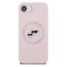 Karl Lagerfeld Liquid Silicone K&CH Heads Apple iPhone 17e / iPhone 16e MagSafe tok, rózsaszín