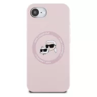   Karl Lagerfeld Liquid Silicone K&CH Heads Apple iPhone 17e / iPhone 16e MagSafe tok, rózsaszín