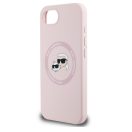 Karl Lagerfeld Liquid Silicone K&CH Heads Apple iPhone 17e / iPhone 16e MagSafe tok, rózsaszín