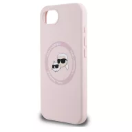   Karl Lagerfeld Liquid Silicone K&CH Heads Apple iPhone 17e / iPhone 16e MagSafe tok, rózsaszín