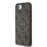   Guess PU Leather 4G Colored Ring Apple iPhone 17e / iPhone 16e MagSafe tok, barna