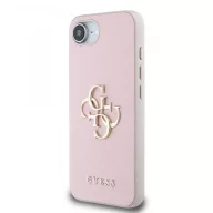   Guess PU Grained 4G Metal Logo Apple iPhone 17e / iPhone 16e hátlap tok, rózsaszín