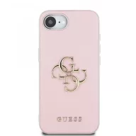   Guess PU Grained 4G Metal Logo Apple iPhone 17e / iPhone 16e hátlap tok, rózsaszín