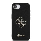 Guess PU Fixed Glitter 4G Metal Logo Apple iPhone 17e / iPhone 16e hátlap tok, fekete