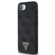   Guess PU 4G Strass Triangle Metal Logo Apple iPhone 17e / iPhone 16e MagSafe hátlap tok, fekete