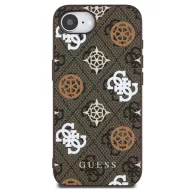   Guess PU 4G Peony Logo Apple iPhone 17e / iPhone 16e MagSafe hátlap tok, barna