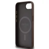   Guess PU 4G Peony Logo Apple iPhone 17e / iPhone 16e MagSafe hátlap tok, barna