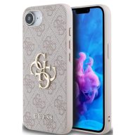   Guess PU 4G Metal Logo Apple iPhone 17e / iPhone 16e hátlap tok, rózsaszín