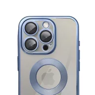   Glam Apple iPhone 17e / iPhone 16e szilikon tok kameravédő lencsével, kék