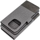 Gomma Apple iPhone 17e / iPhone 16e flip/oldalra nyíló tok kártyatartó résszel, szürke