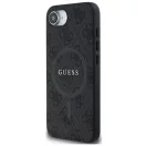 Guess PU Leather 4G Colored Ring Apple iPhone 17e / iPhone 16e MagSafe tok, fekete