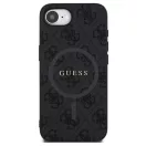 Guess PU Leather 4G Colored Ring Apple iPhone 17e / iPhone 16e MagSafe tok, fekete