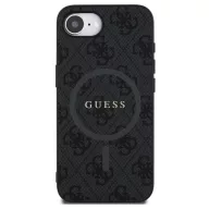  Guess PU Leather 4G Colored Ring Apple iPhone 17e / iPhone 16e MagSafe tok, fekete
