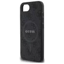 Guess PU Leather 4G Colored Ring Apple iPhone 17e / iPhone 16e MagSafe tok, fekete