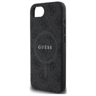   Guess PU Leather 4G Colored Ring Apple iPhone 17e / iPhone 16e MagSafe tok, fekete