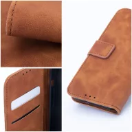   Tender Book Samsung Galaxy A56 flip/oldalra nyíló műbőr tok kártyatartó résszel, barna