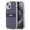 DKNY PU Leather Repeat Pattern Tonal Stripe iPhone 13 tok, kék