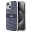 DKNY PU Leather Repeat Pattern Tonal Stripe iPhone 13 tok, kék