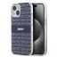 DKNY PU Leather Repeat Pattern Tonal Stripe iPhone 14 Pro tok, kék