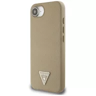   Guess Grained Triangle Apple iPhone 17e / iPhone 16e MagSafe tok, világosbarna