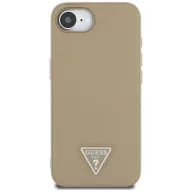   Guess Grained Triangle Apple iPhone 17e / iPhone 16e MagSafe tok, világosbarna